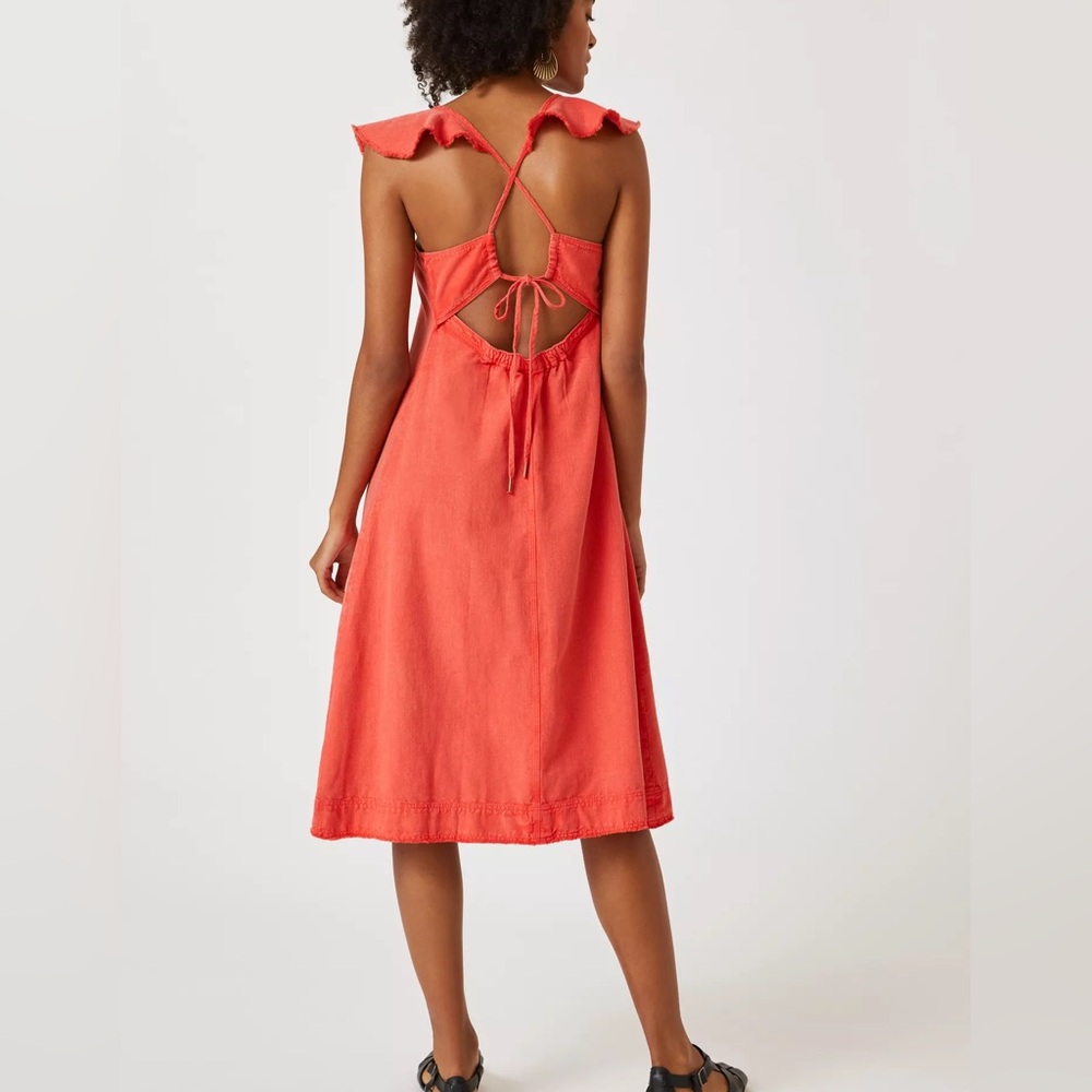 Pilcro Coral flutter sleeve Midi Dress size m - Picture 7 of 8